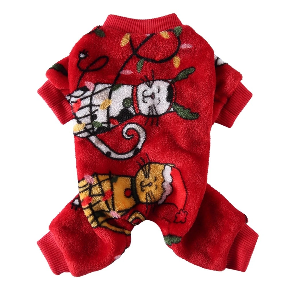 Warm Dog Pajamas Clothes Ladybug Penguin Pattern Clothes