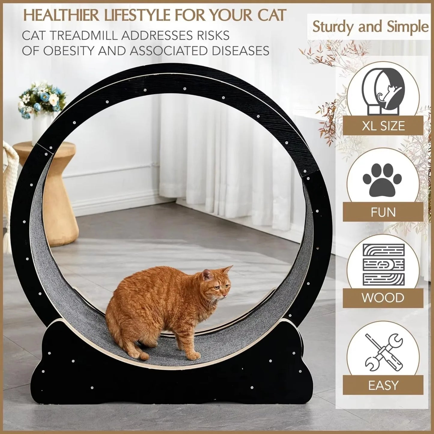 Cat Running Exercise Wheel Treadmill