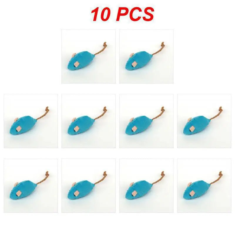 1~40PCS Pet Toy Catnip Mice Plush Mouse Cat Toy