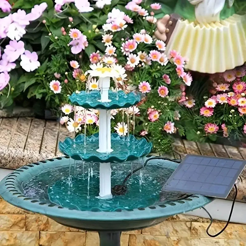 Solar Bird Bath Water Fountain Garden Decoration