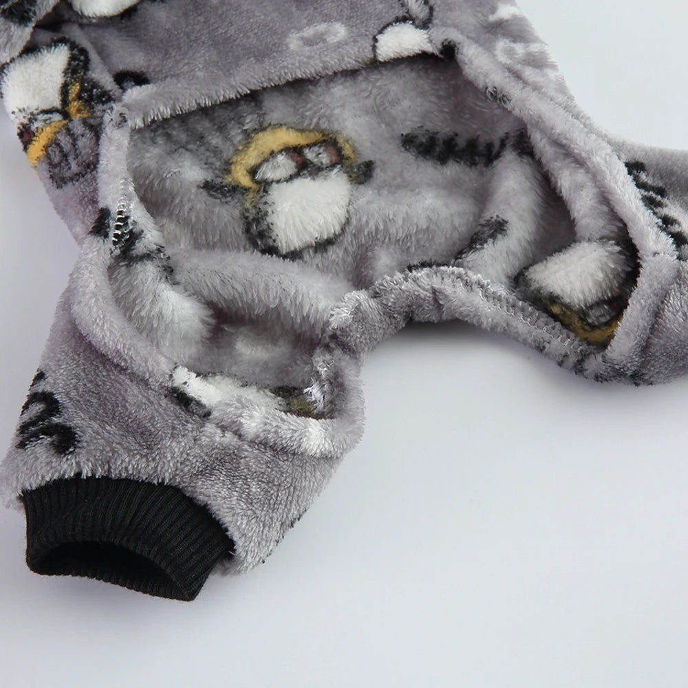Warm Dog Pajamas Clothes Ladybug Penguin Pattern Clothes