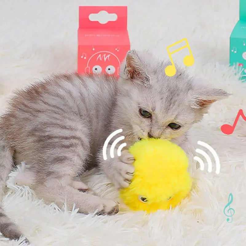 Interactive Sound Ball Plush Electric Catnip Training Toy
