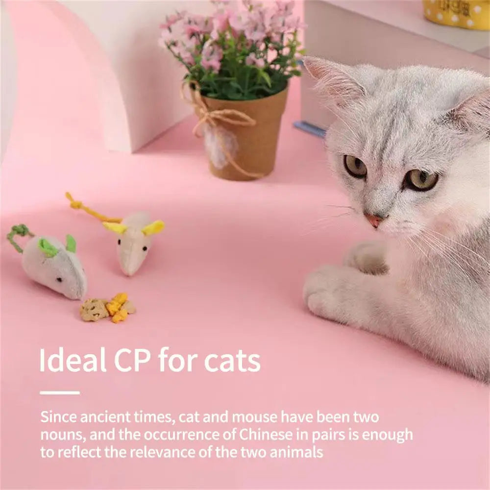 1~40PCS Pet Toy Catnip Mice Plush Mouse Cat Toy