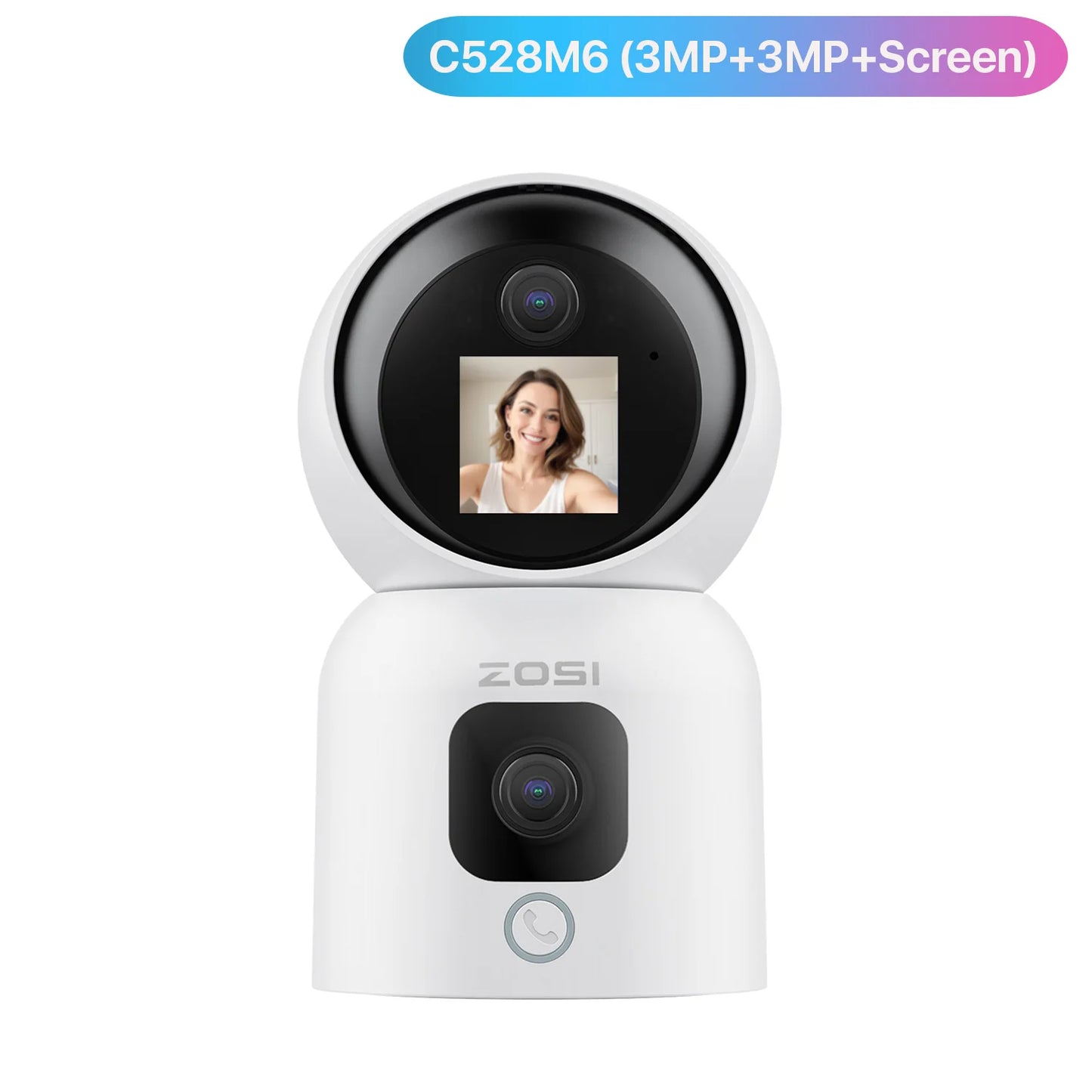 ZOSI C528 6MP/4MP HD Dual-Lens Indoor WiFi Security Camera