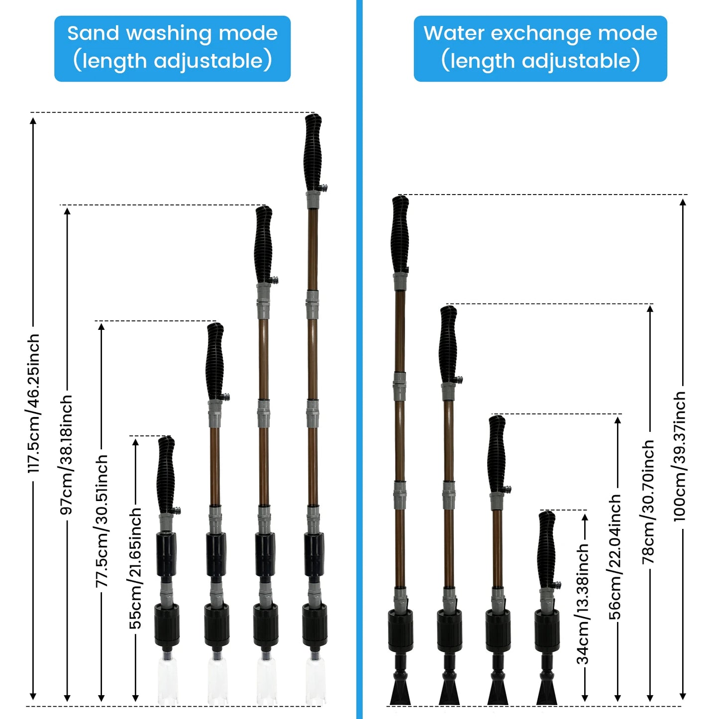 6-in-1 Aquarium Gravel Cleaner Wash Sand Remove Dirt