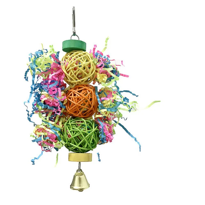 3Pcs Bird Toys Set Colorful Assorted Hanging toys