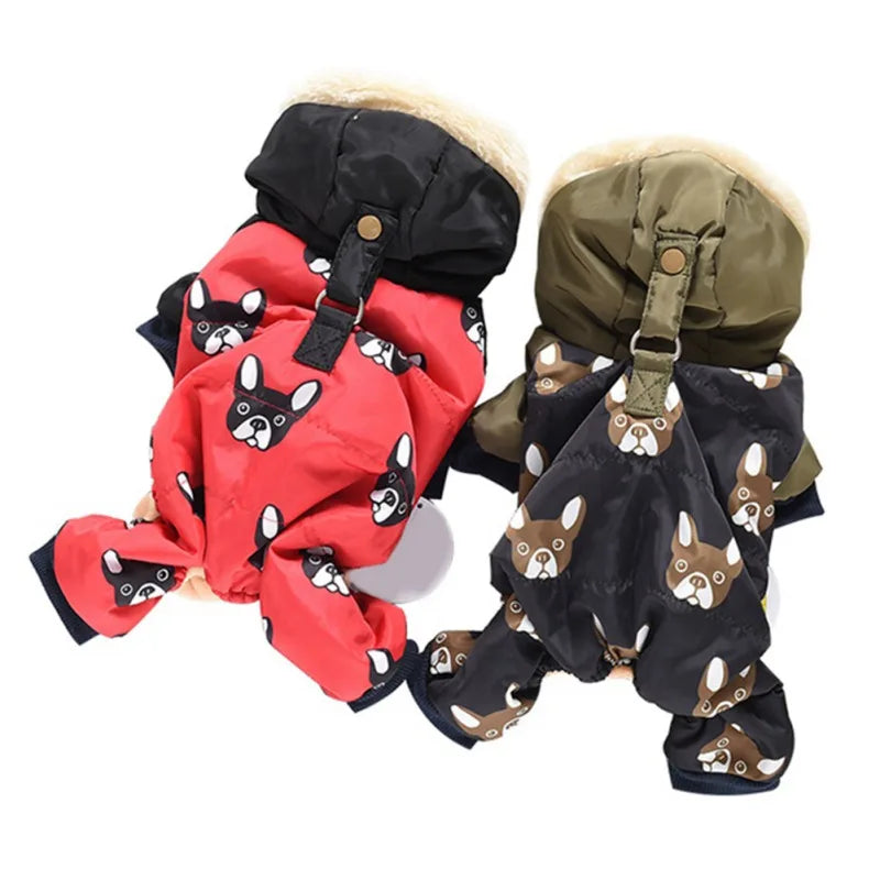 Winter Warm Pet Clothes Jumpsuit Waterproof Hoodie