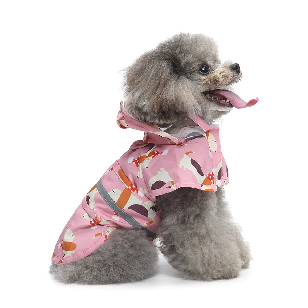 Waterproof Dog Raincoat Jumpsuit Hooded Raincoats
