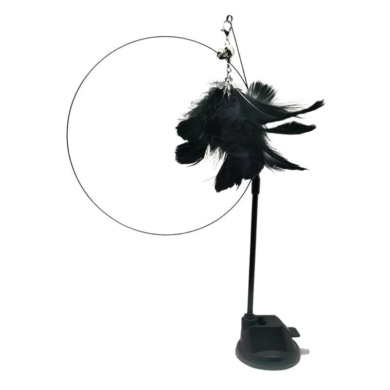 Interactive Cat Toy Simulation Feather Bird with Suction Cup