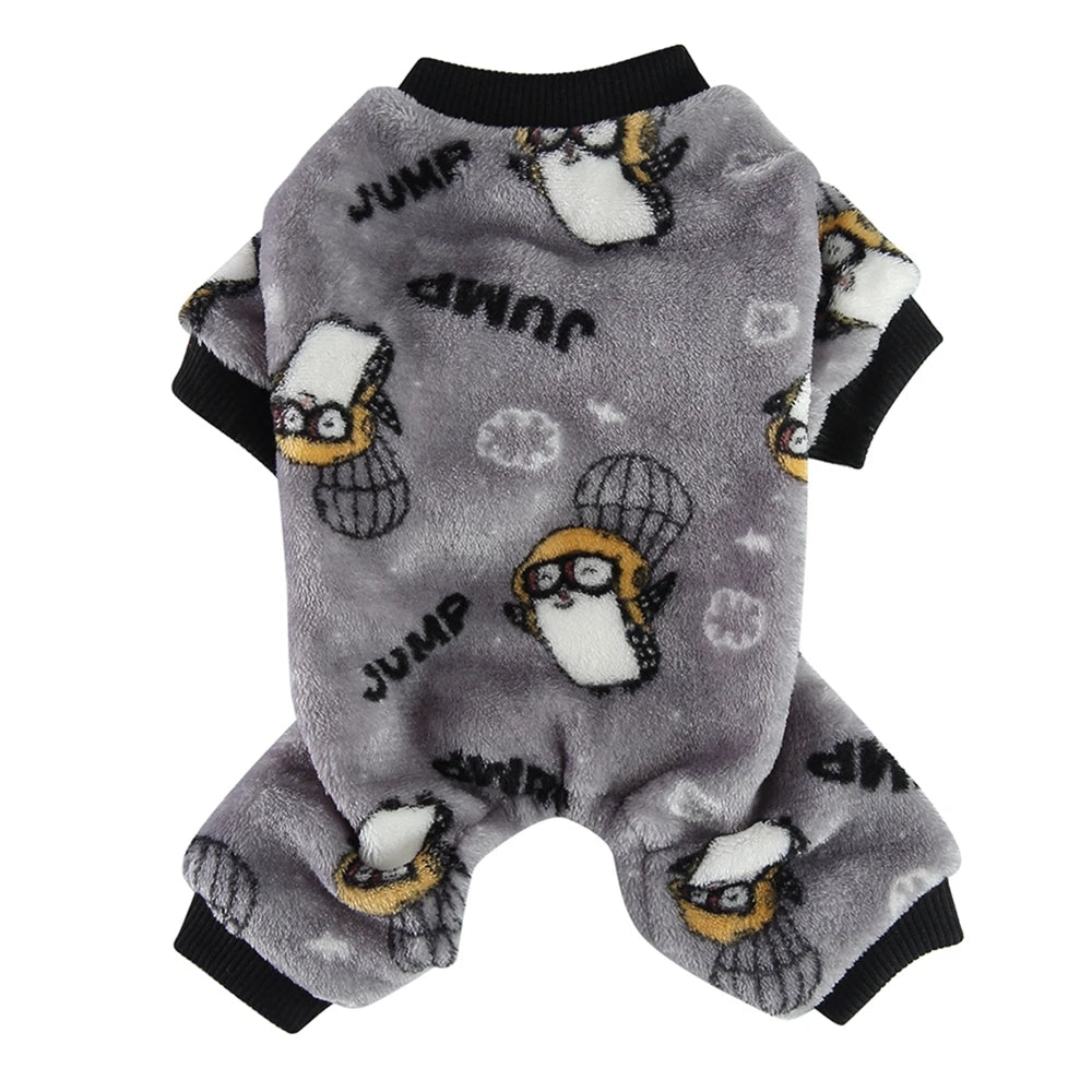 Warm Dog Pajamas Clothes Ladybug Penguin Pattern Clothes