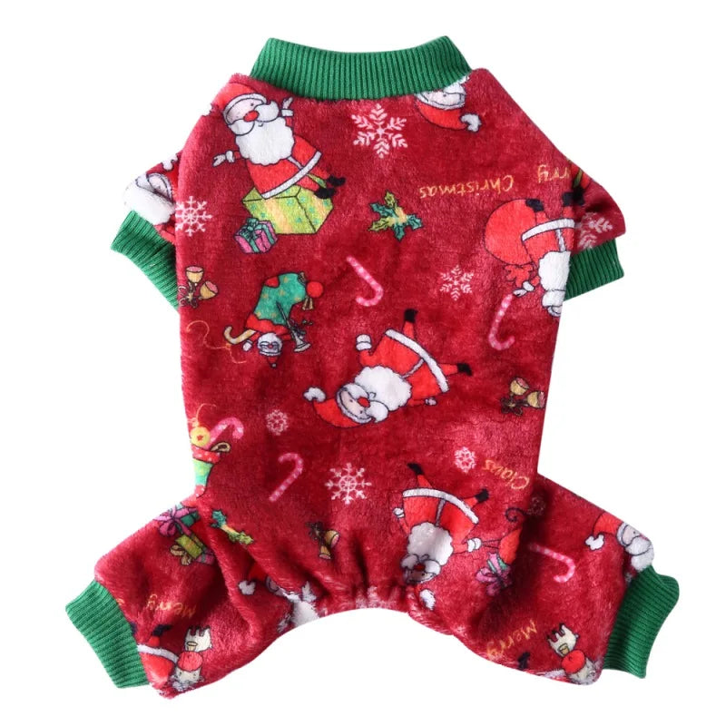 Christmas Pet Clothes Winter Warm Jumpsuits