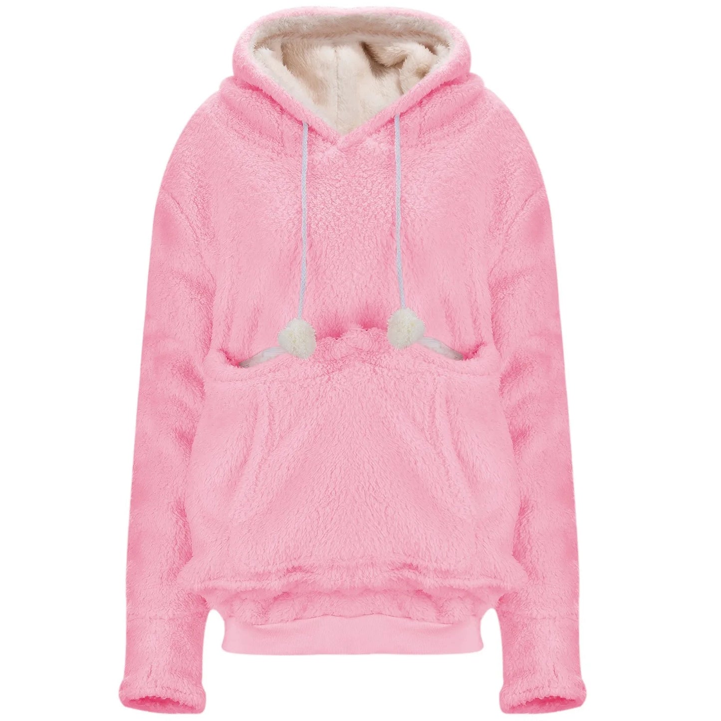 Winter Plush Cute Carrier Holder Hoodies Women Sweatshirts