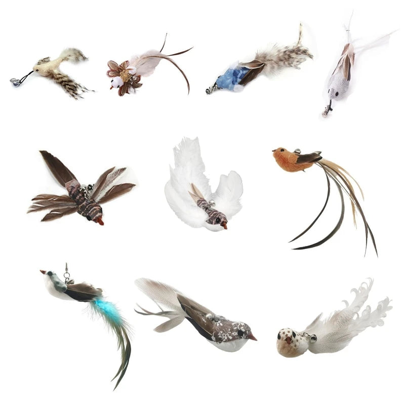 Simulation Bird Cat Toy Feather Bird with Bell