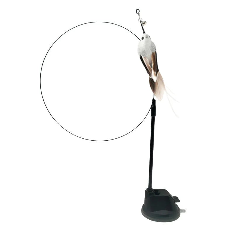 Interactive Cat Toy Simulation Feather Bird with Suction Cup