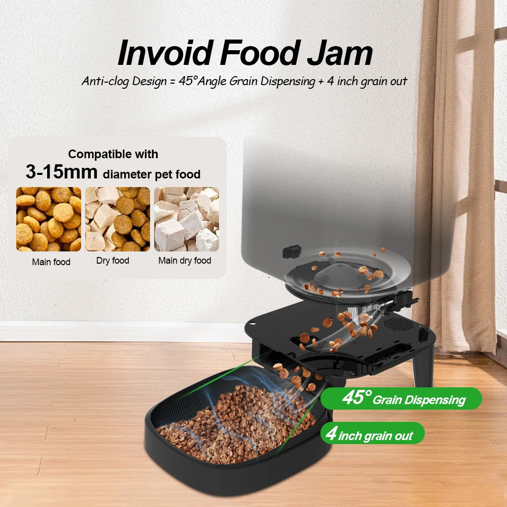 Furpipi Automatic Cat Feeder For Cats Dog Dry Food