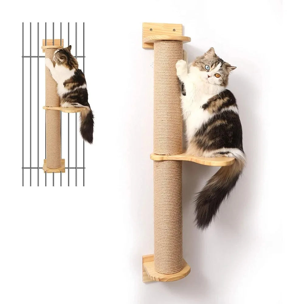 Cat Activity Tree with Scratching Posts Wall Mounted