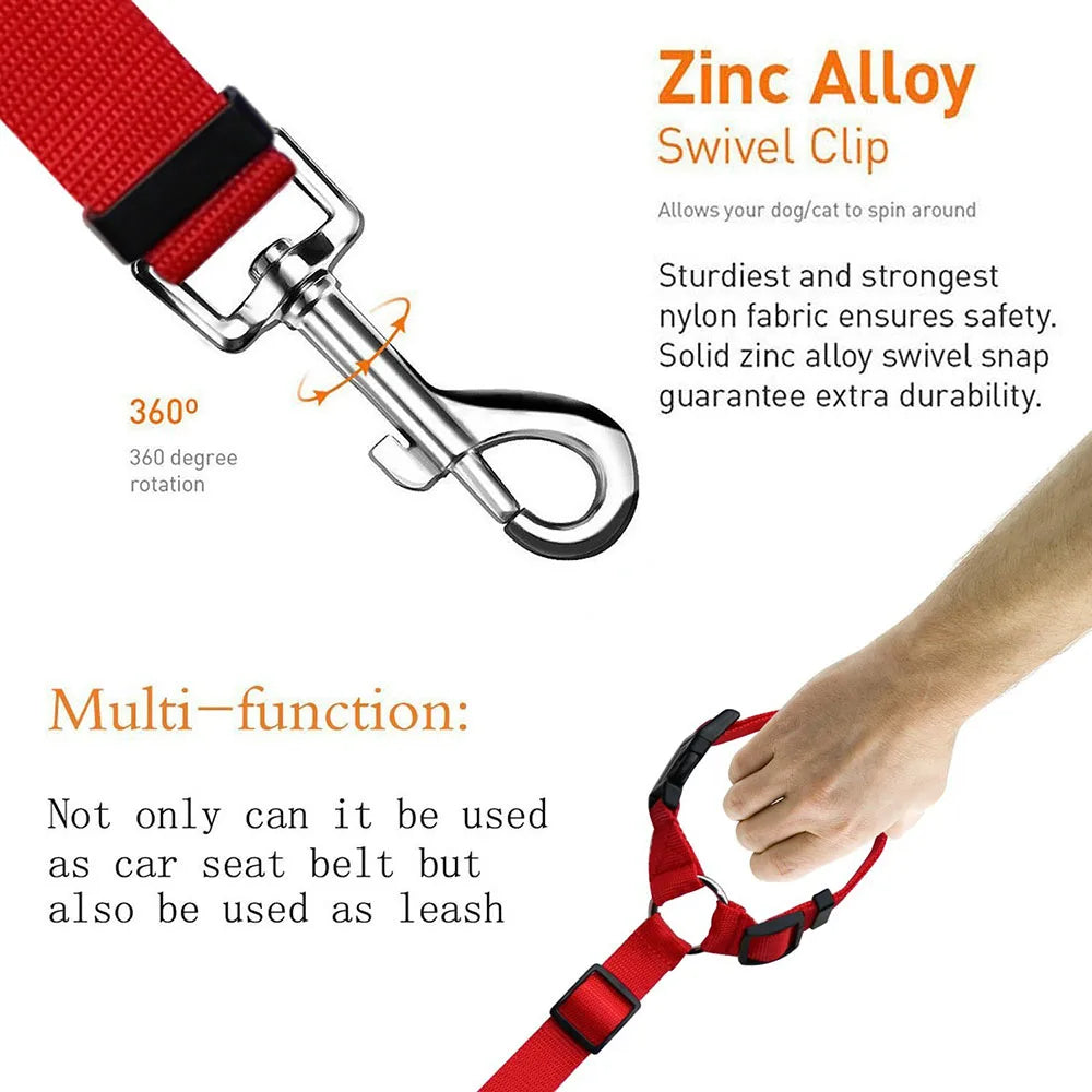 Dog Car Seat Belt Lead Leash Back Seat Safety Belt