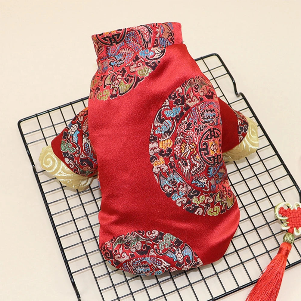 Pet Chinese Style Clothes New Year Dog Or Cat Tang Suit