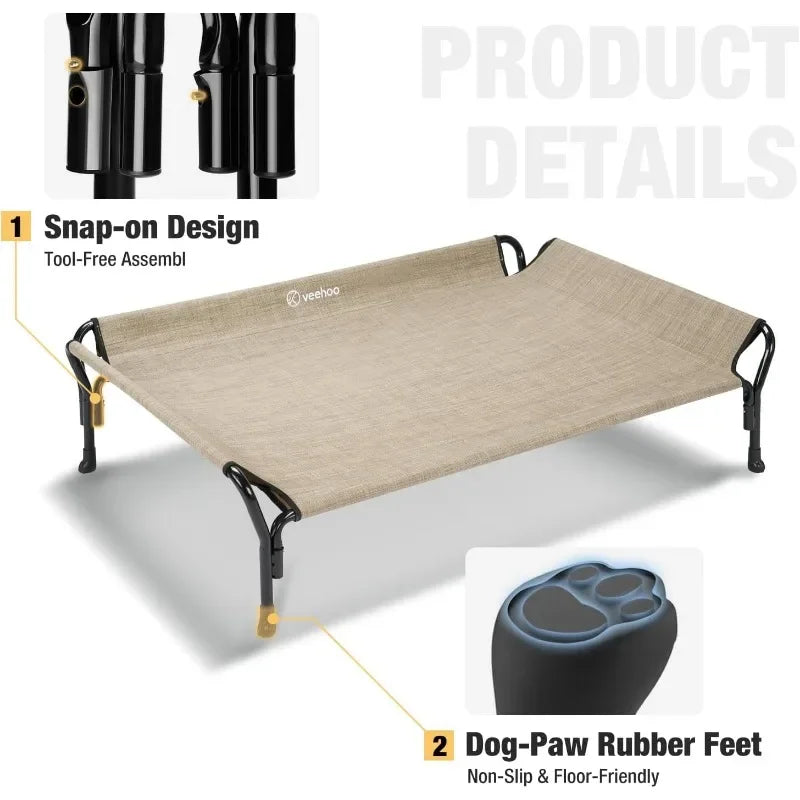Guardrail Elevated Dog Bed Washable & Breathable Teslin Mesh