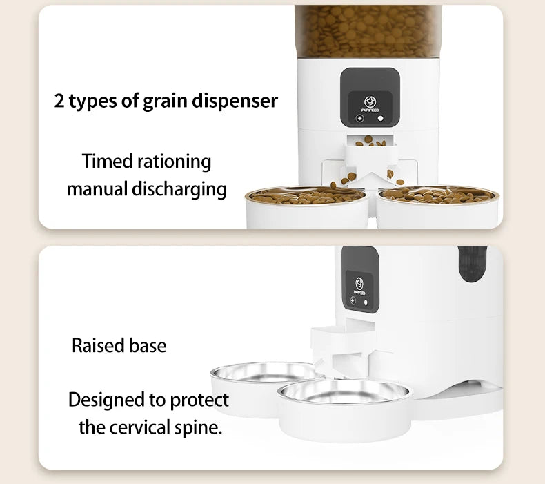 PAPIFEED cat double bowl automatic feeder