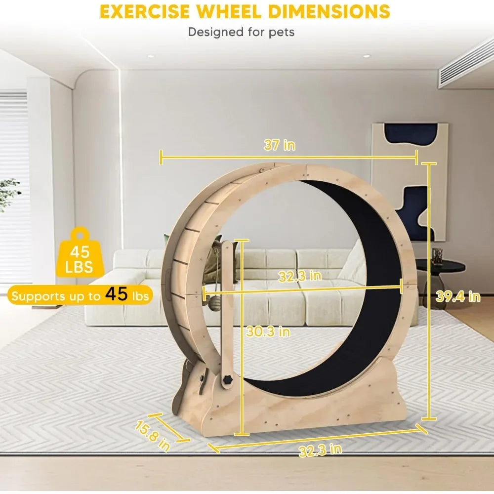 Cat Running Wheel Treadmill With Carpeted Runway