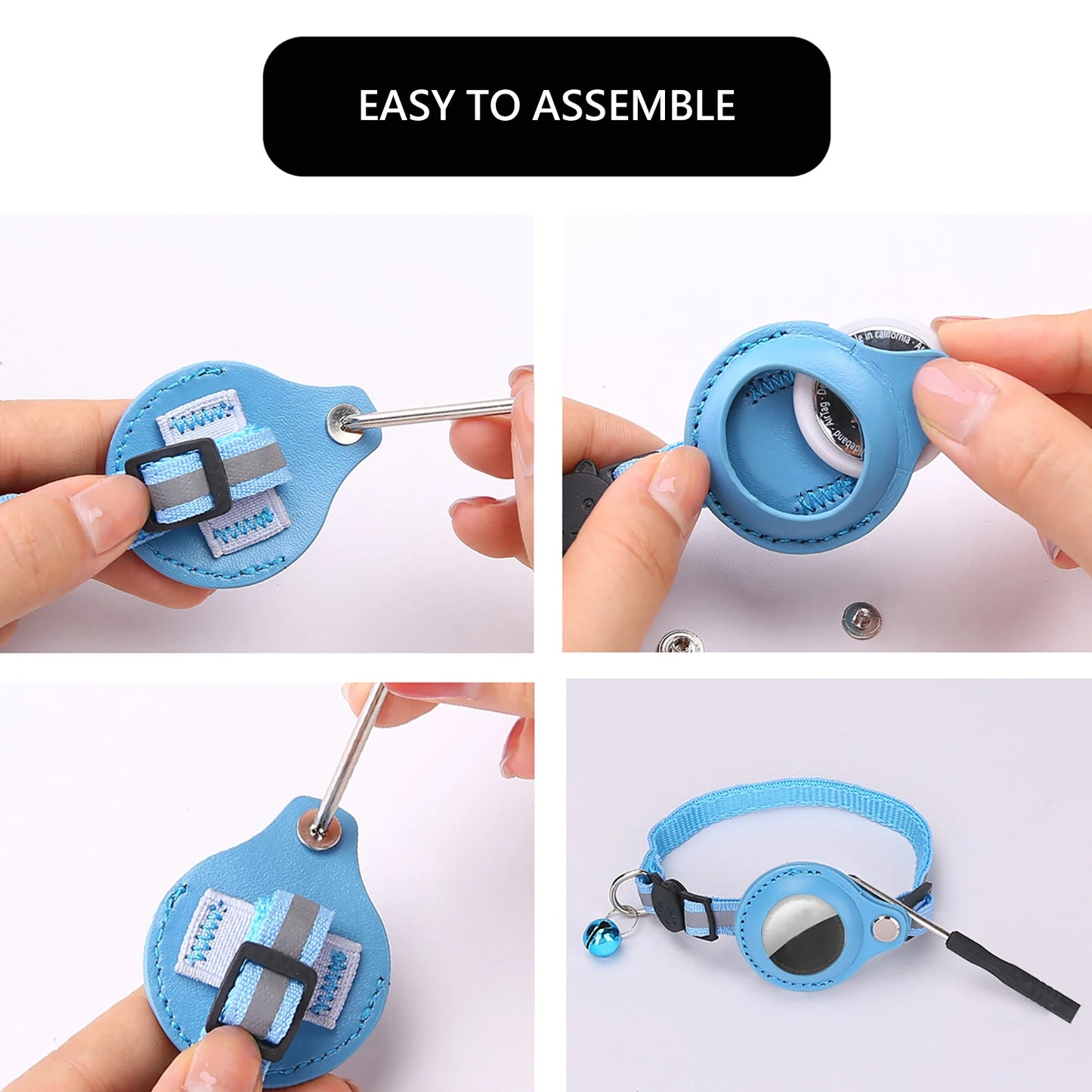 Cat Collar For Air Tag Detachable Collars With Bells Safety Buckle