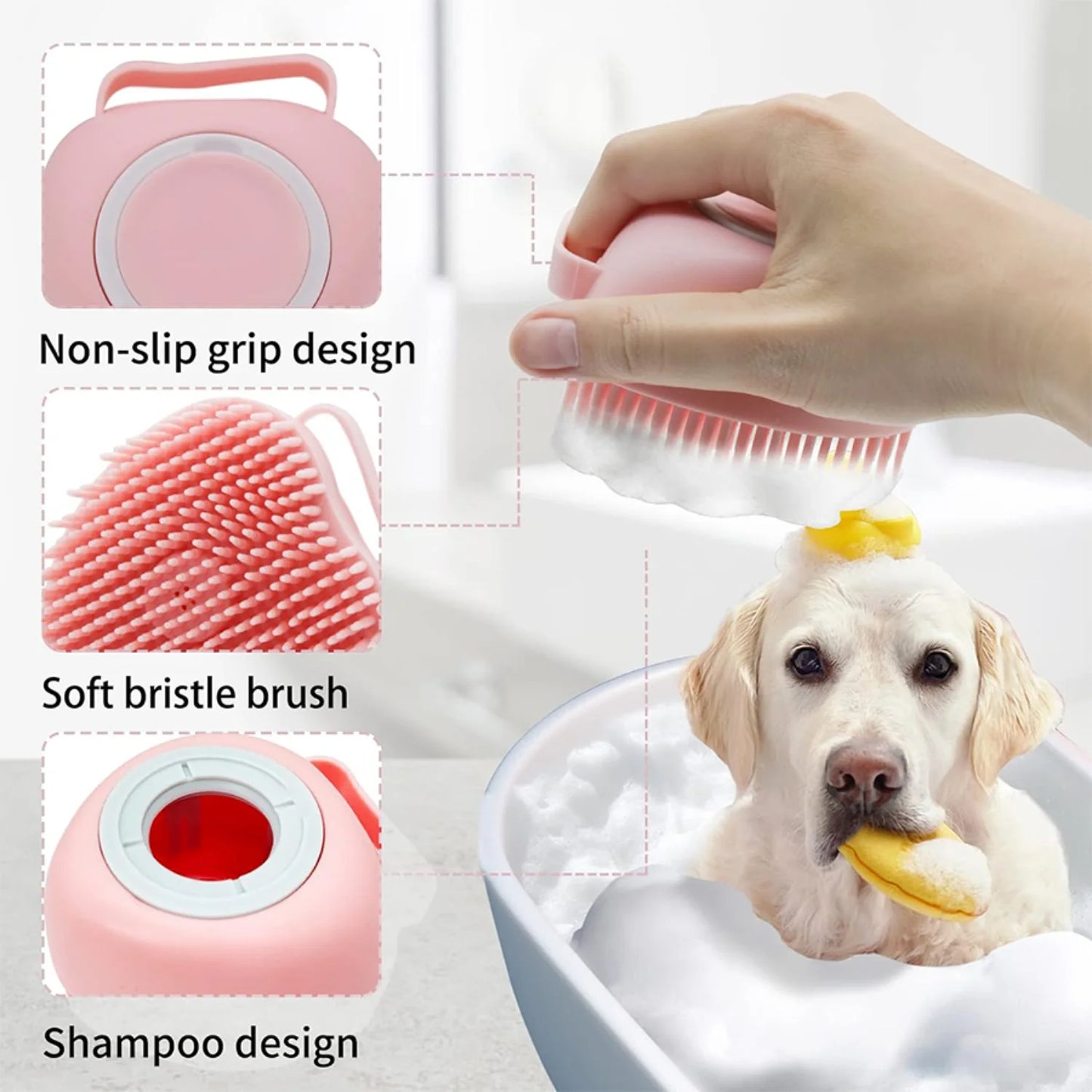 Pet Bath Brush Soft Silicone Hair Accessories
