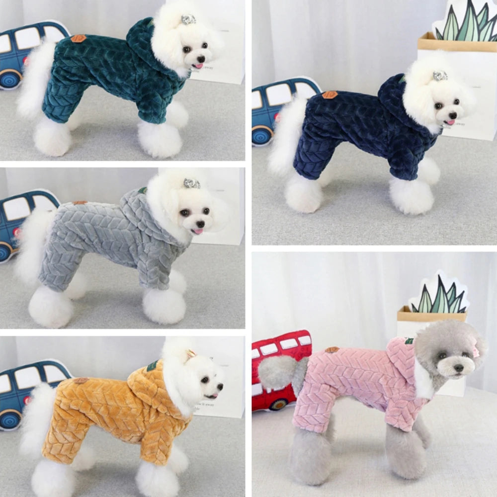 Winter Dog Jumpsuits Pet Hoodie Jacket Coat