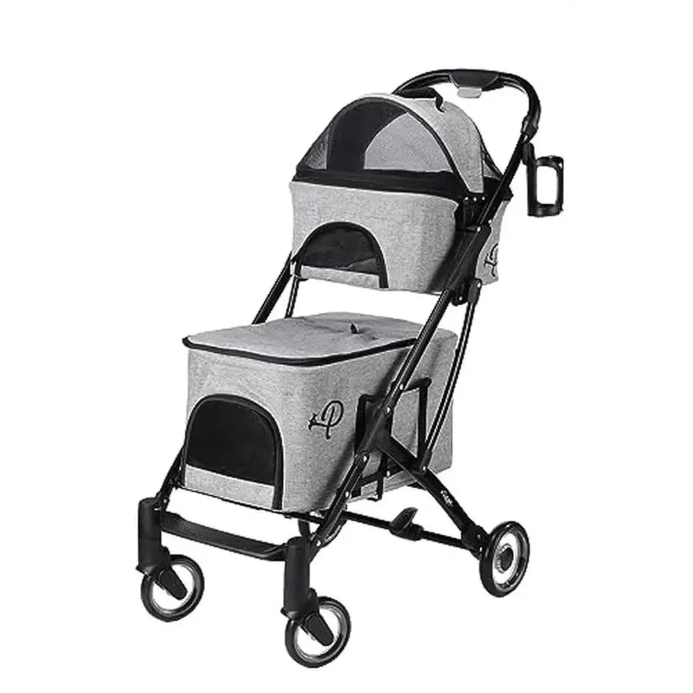 Double Decker Pet Stroller Dual Portable Washable Pads