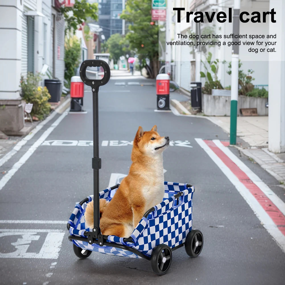 4 Wheels Lightweight Foldable Dog Teddy Stroller