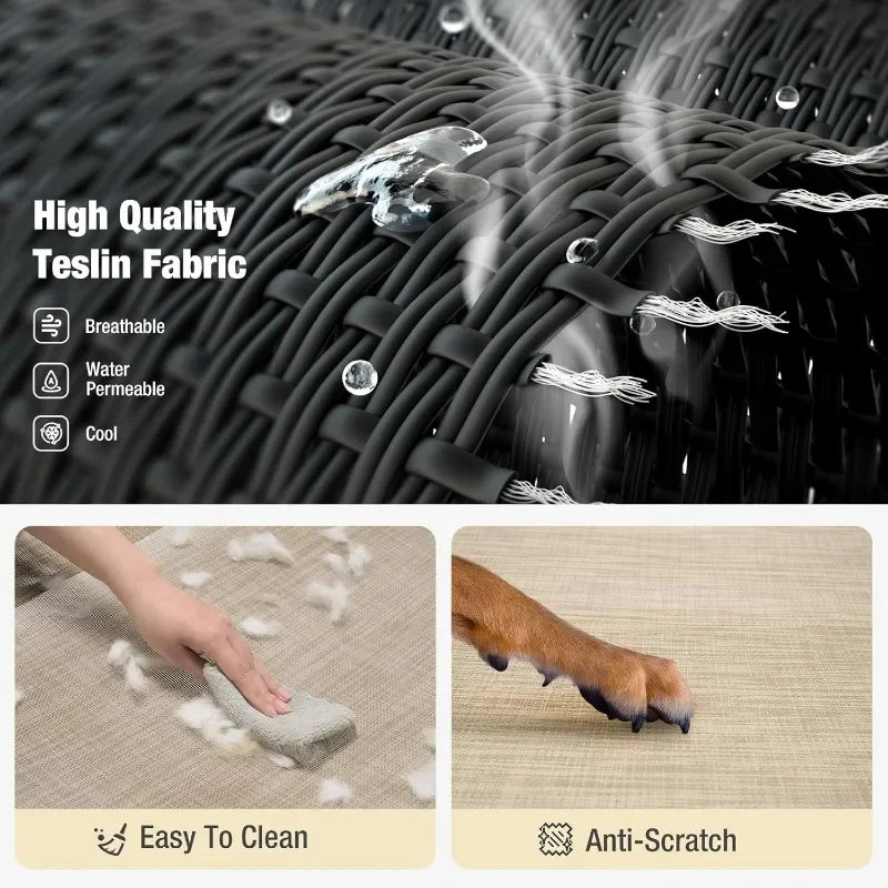 Guardrail Elevated Dog Bed Washable & Breathable Teslin Mesh