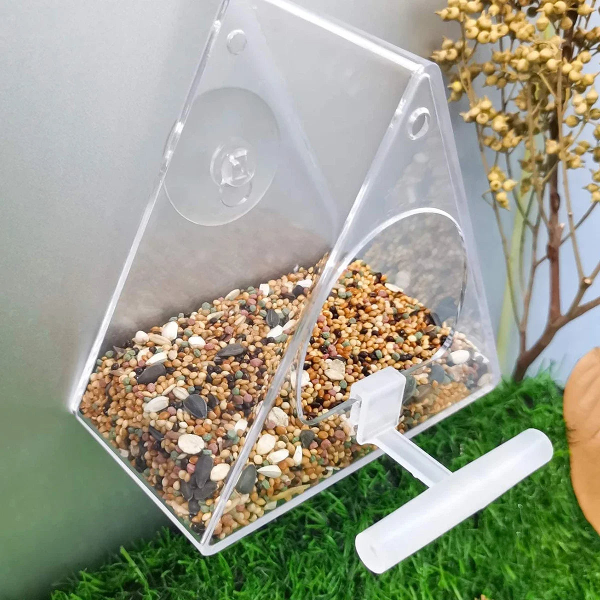 Acrylic Bird Feeder Hanging Seed Feeder Clear