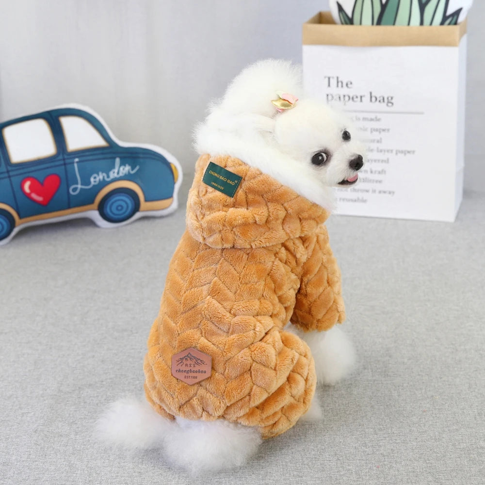 Winter Dog Jumpsuits Pet Hoodie Jacket Coat