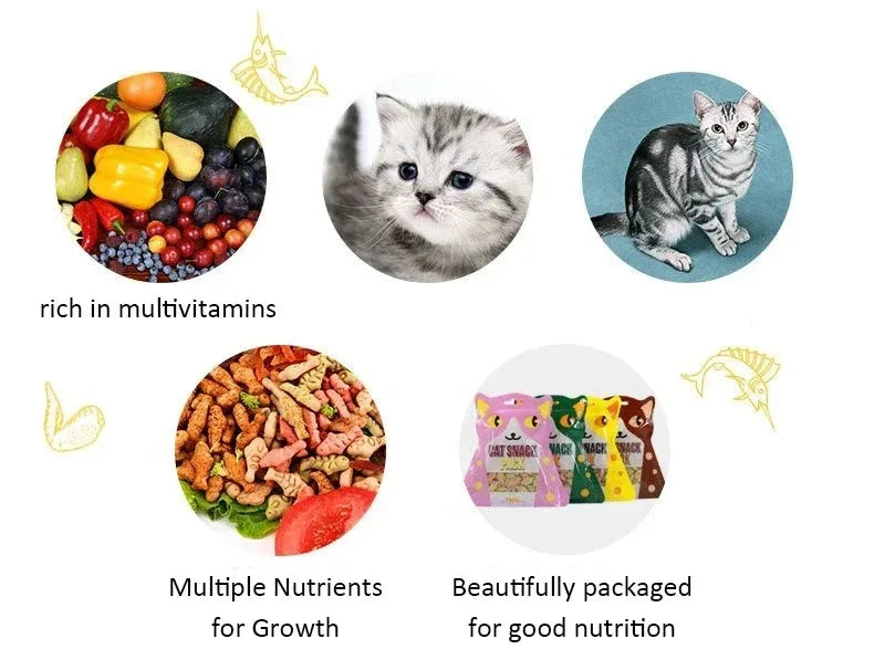 Cat Biscuits Salmon Snacks Multiplicity Nutrition Health