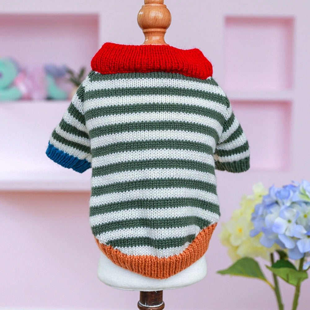 Christmas Dog Sweater Warm Knitted Bowtie Sweater