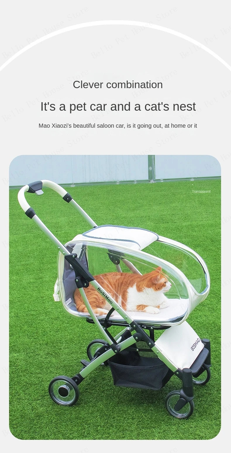 Pet Dog Stroller Detachable Pet Car Bag Transparent