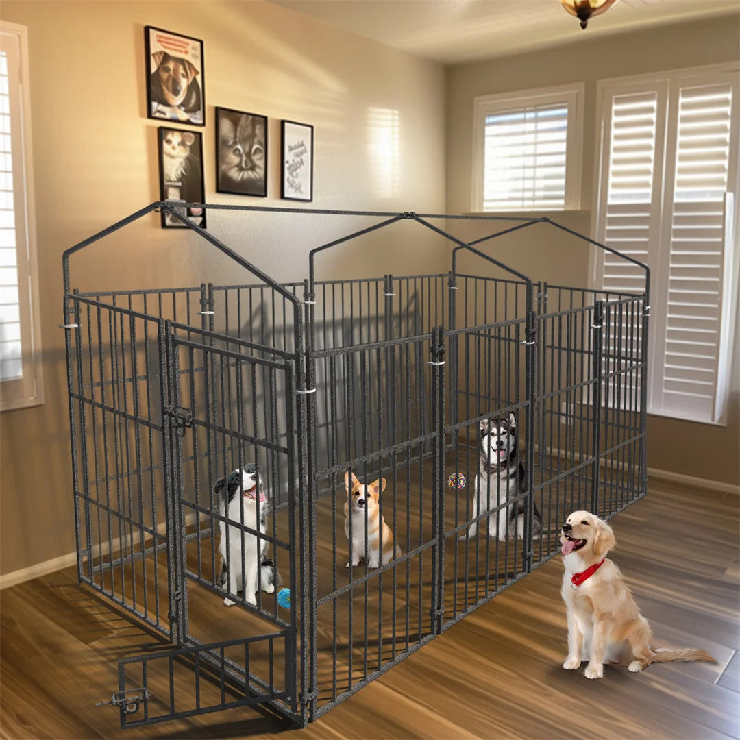 64.9” Heavy Duty Dog Kennel Welded Metal Playpen