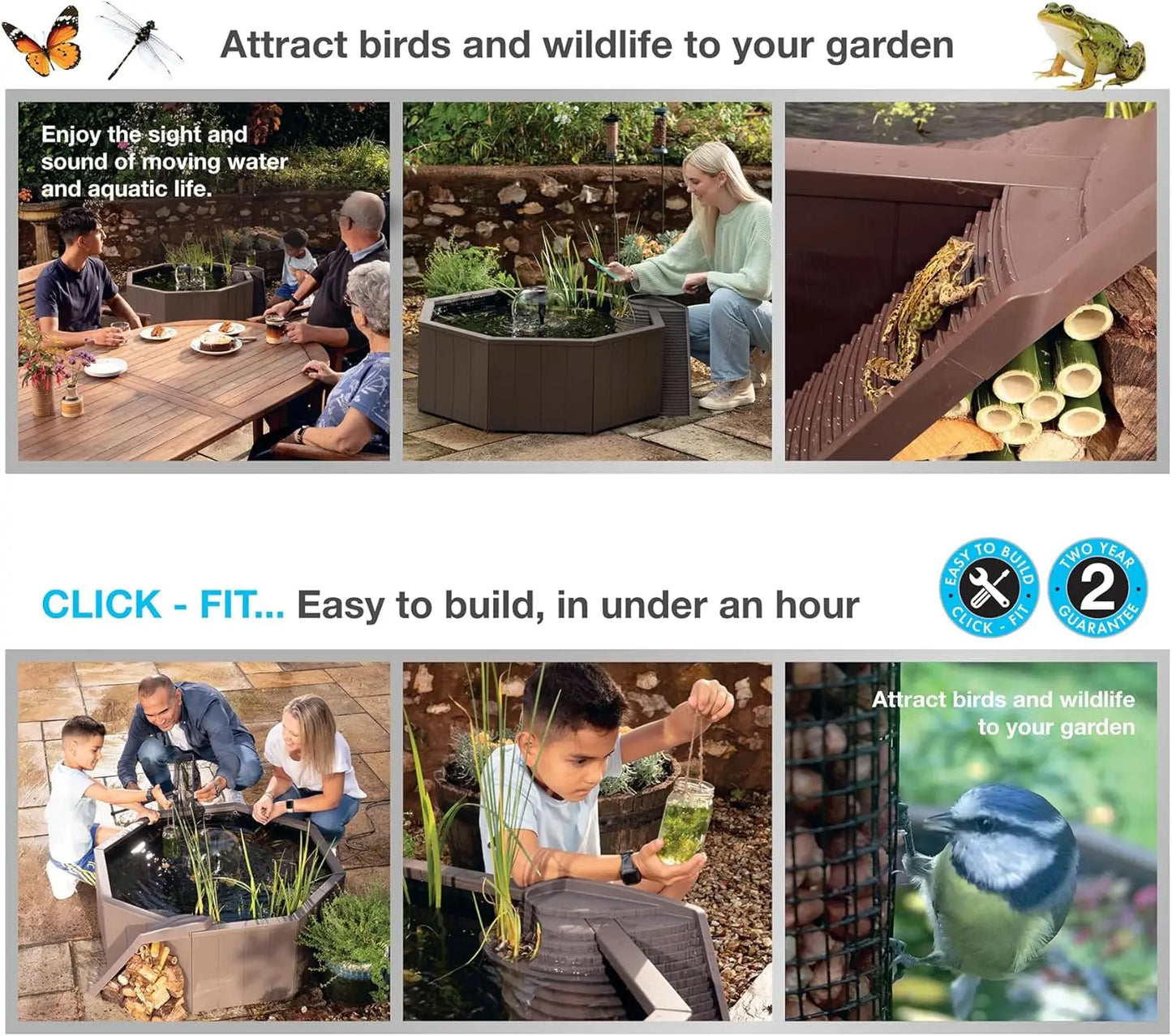 Water pond Feature Kit Attract Wildlife to Your Yard