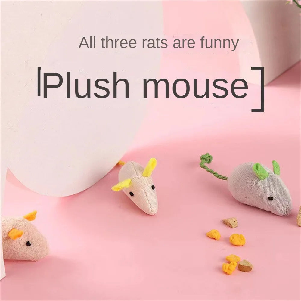 1~40PCS Pet Toy Catnip Mice Plush Mouse Cat Toy