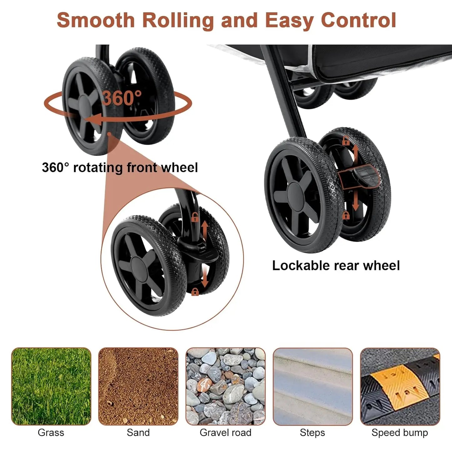 Double small Pet Stroller One-Hand Folding Travel Carriage
