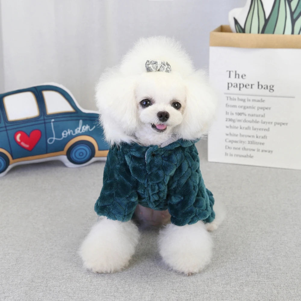 Winter Dog Clothes Warm Pet Jacket Letter Printing