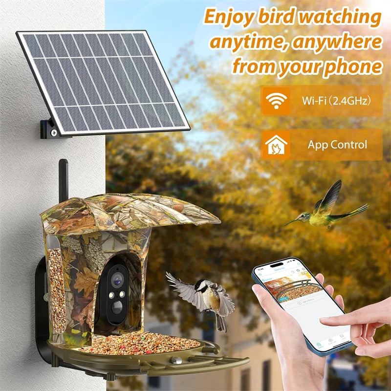 Smart Bird Feeder Camera Solar Powered