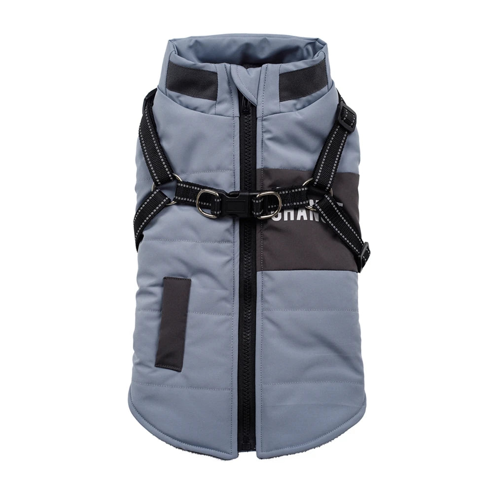 Pet Jacket With Harness Winter Dog Clothes