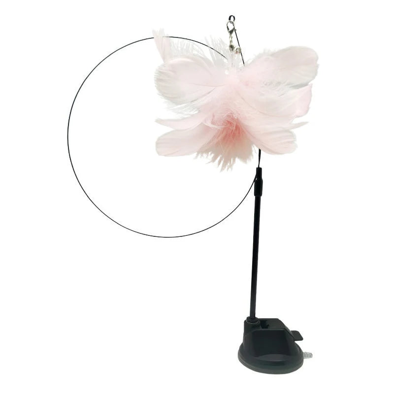 Interactive Cat Toy Simulation Feather Bird with Suction Cup