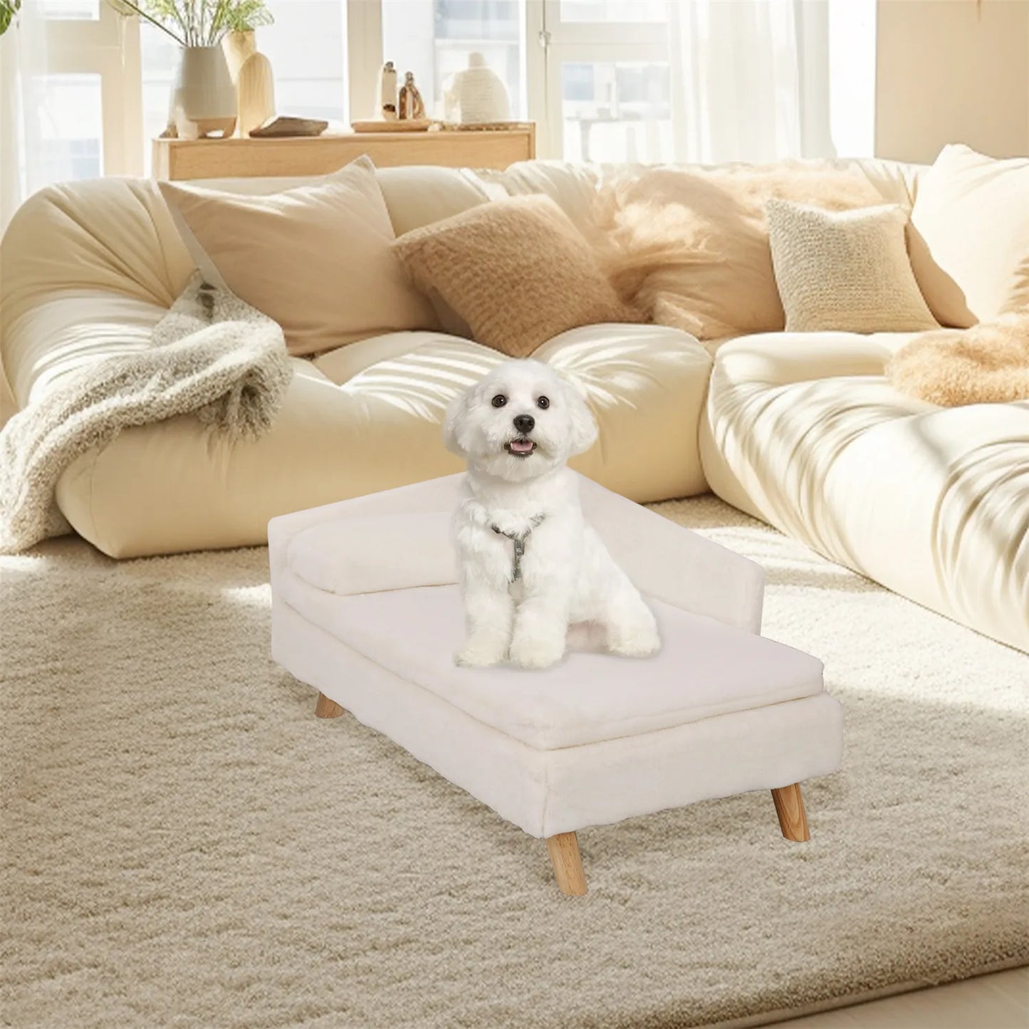 Elevated Pet Bed,Nordic Stool Bed with Cozy Pad Waterproof