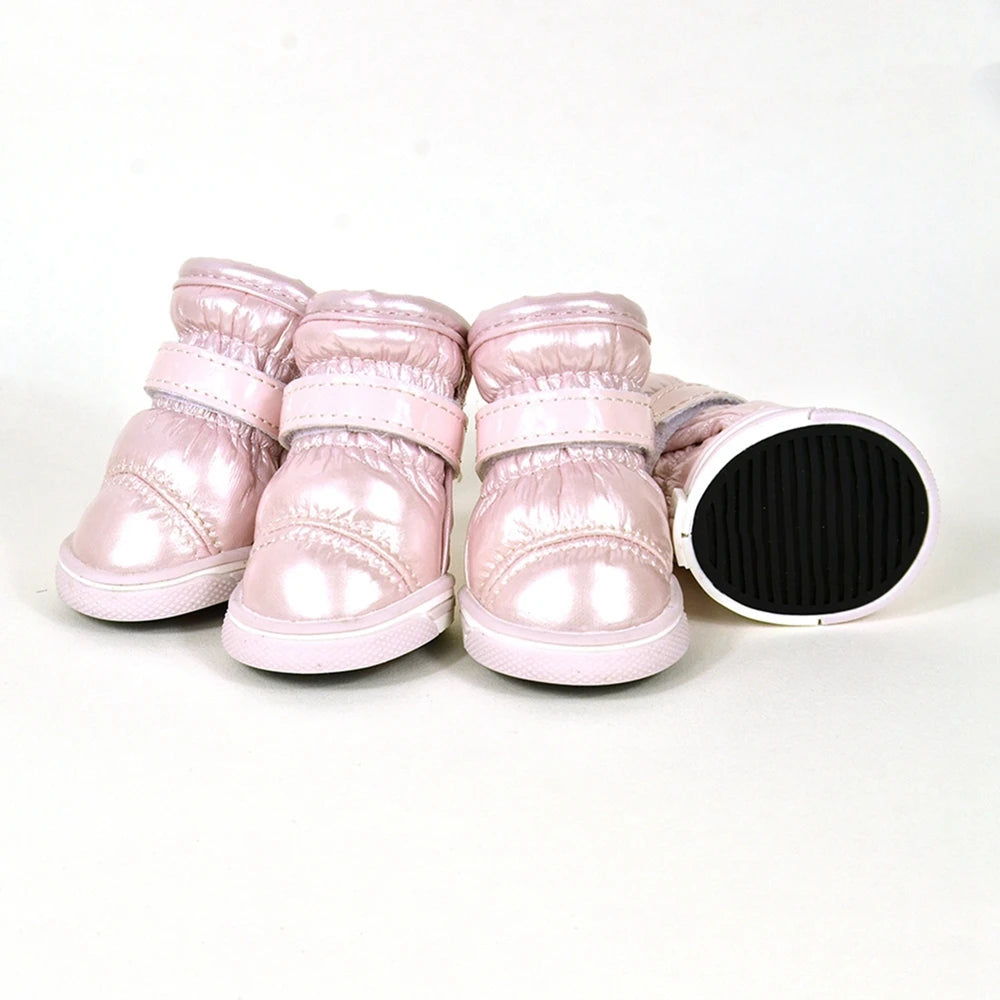 4 Pcs/Set Warm Dog Snow Boots Waterproof Anti-Slip Shoes