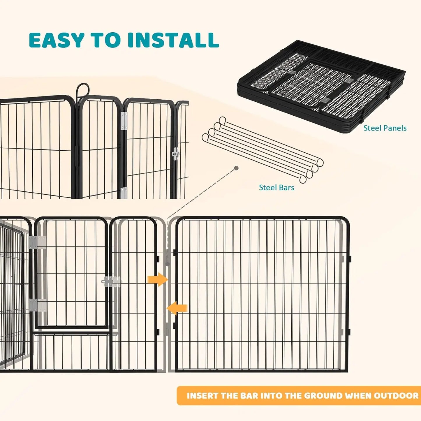 Heavy Duty Metal Dog Playpen for Pets