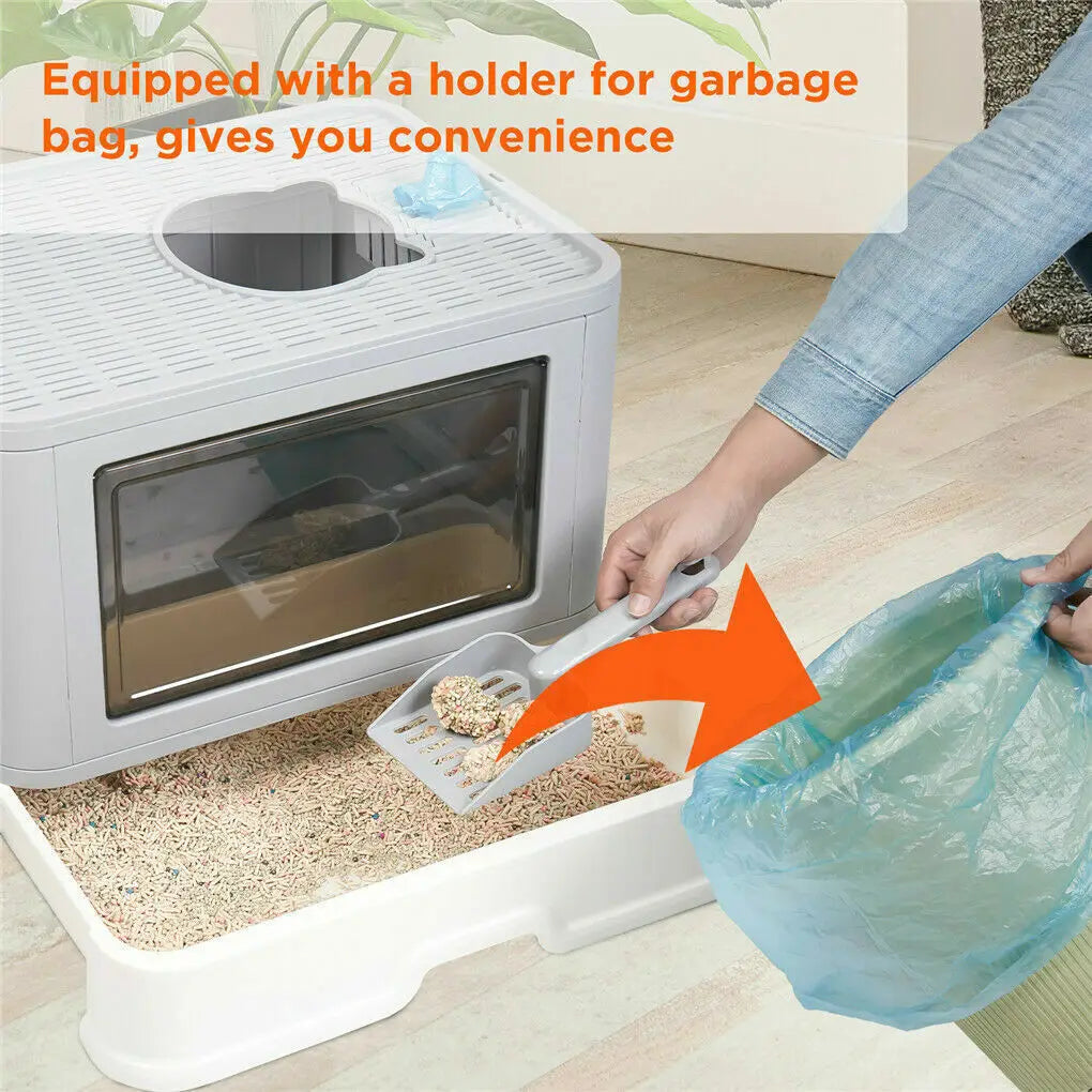 Foldable Cat Litter Box Front Entry & Top Exit Boxes