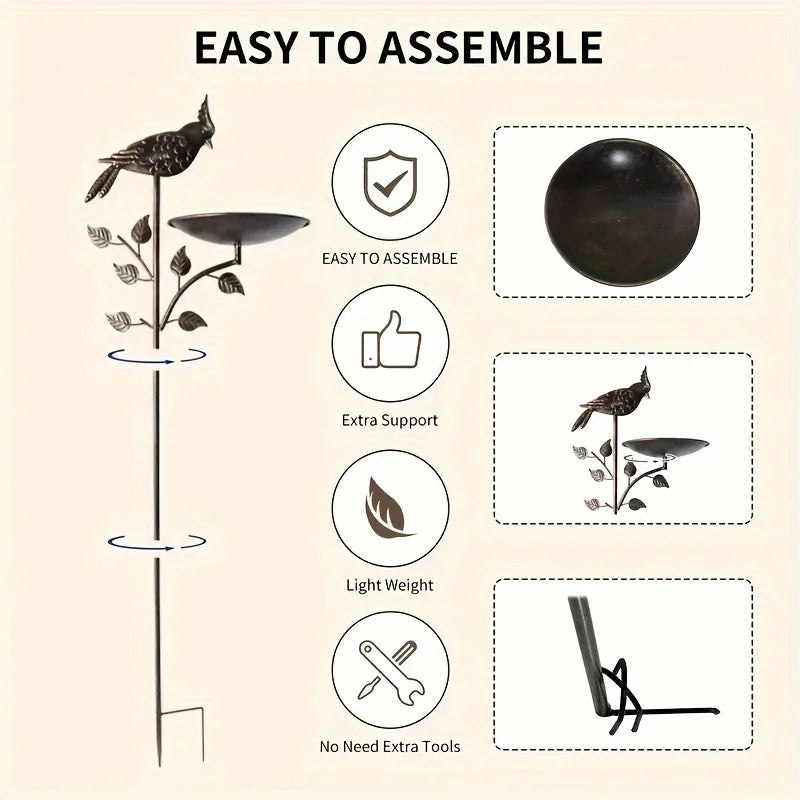 Metal Oriole Bird Feeder Stake or Bird Bath