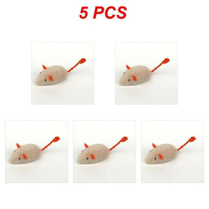 1~40PCS Pet Toy Catnip Mice Plush Mouse Cat Toy